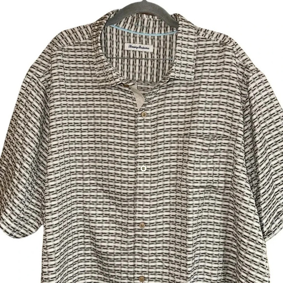 Tommy Bahama Geovanni Geo Silk Short Sleeve Button Down Shirt Size XXL - Picture 2 of 10